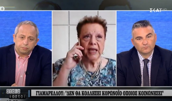 &Epsilon;&pi;&iota;&mu;έ&nu;&epsilon;&iota; &eta; &Gamma;&iota;&alpha;&mu;&alpha;&rho;έ&lambda;&lambda;&omicron;&upsilon;: &laquo;&Eta; &Theta;&epsilon;ί&alpha; &Kappa;&omicron;&iota;&nu;&omega;&nu;ί&alpha;&hellip; &pi;&rho;&omicron;&phi;&upsilon;&lambda;ά&sigma;&sigma;&epsilon;&iota; &alpha;&pi;ό &tau;&omicron;&nu; &kappa;&omicron;&rho;&omicron;&nu;&alpha;ϊό&raquo; (&beta;ί&nu;&tau;&epsilon;&omicron;)